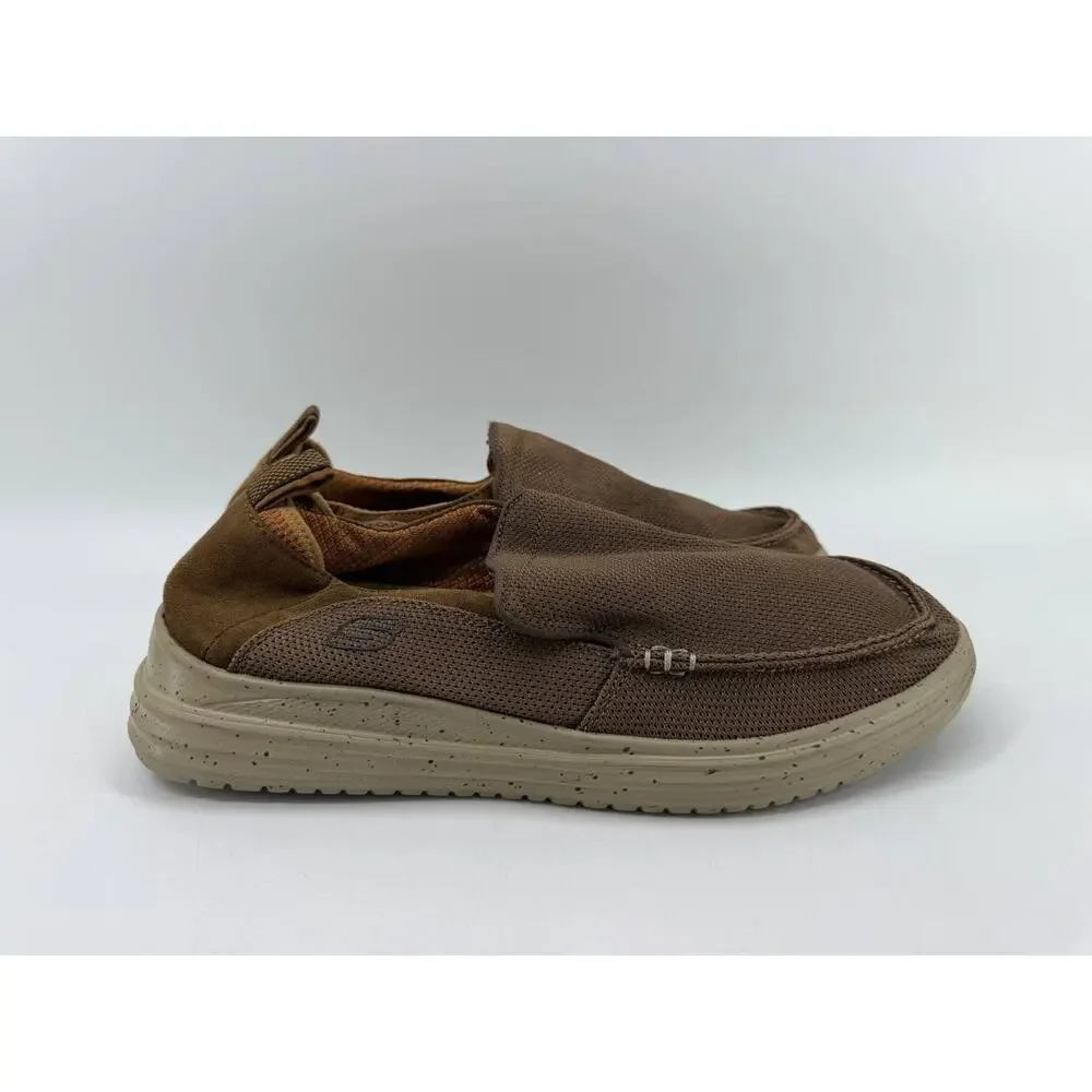 Skechers Proven Renco 204568 Mens 10.5 Brown Slip On Loafers Goga Mat Arch